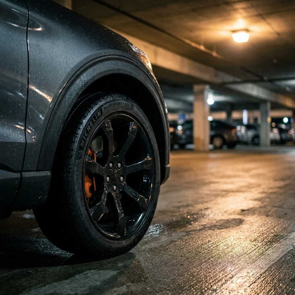 Custom Design Explorer ST at night, charcoal with gloss black wheels