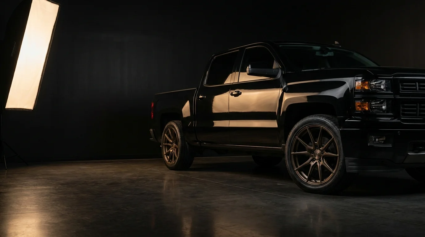 Full-size pickup truck with forged wheels